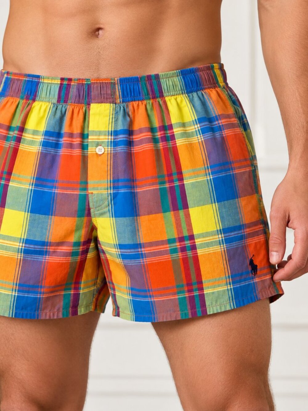 Polo Ralph Lauren Madras Plaid Boxer Shorts – Men’s Large – 100% Cotton